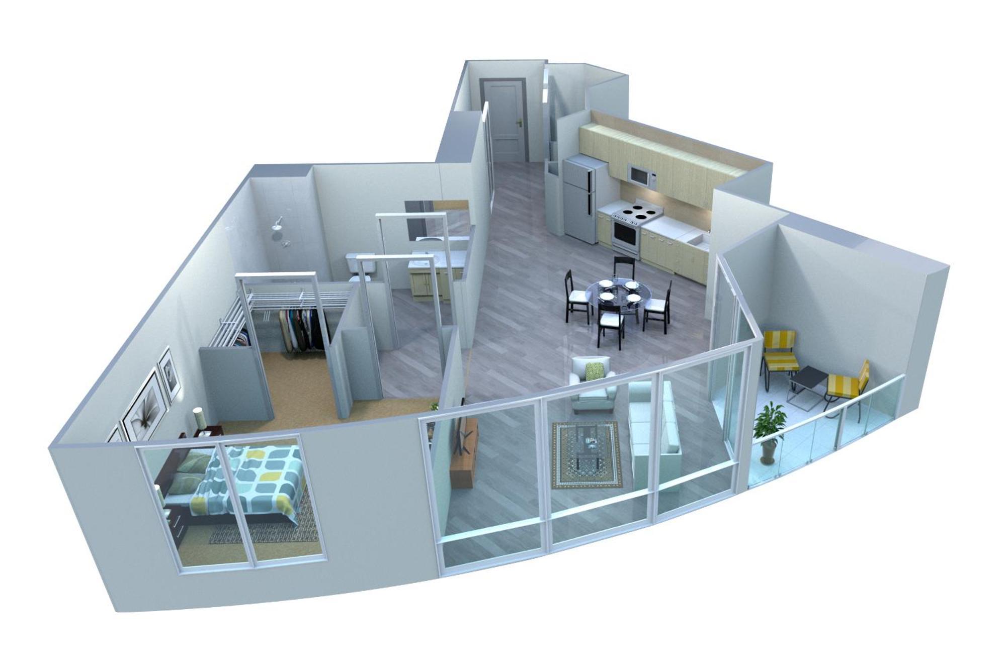 Placemakr Premier SoBro Nashville Extérieur photo 3D floor plan